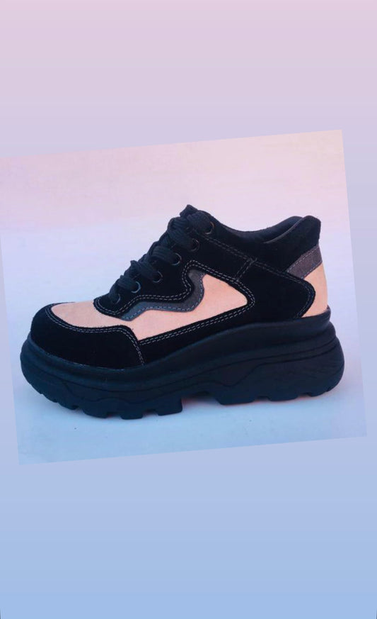 Zapatilla de cuero black pink - juanfranko zapatos
