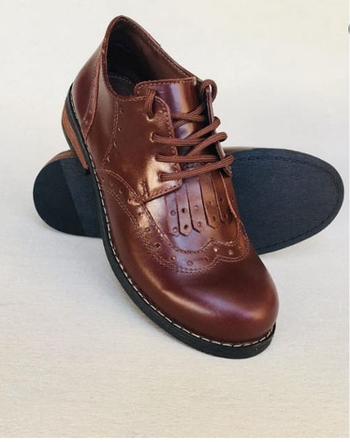 Zapato Oxford Cuero Mujer - Cordones Suela Baja Artesanal
