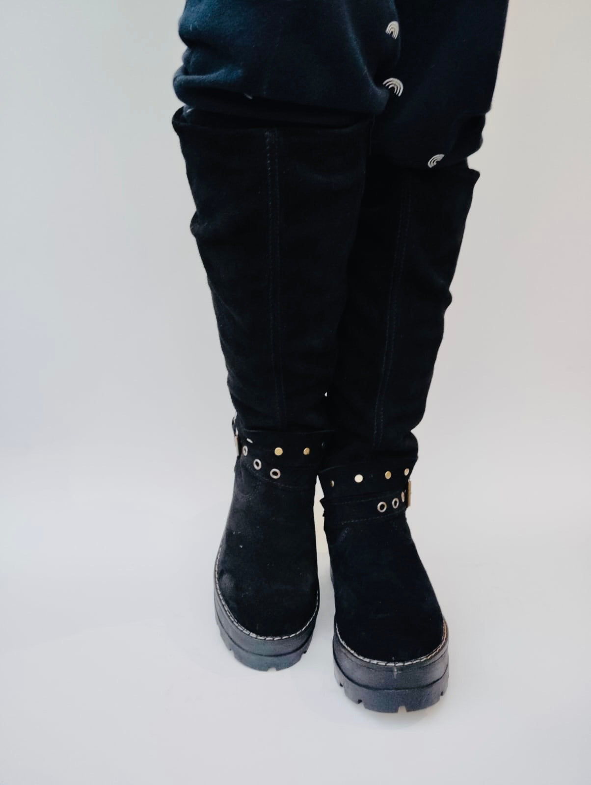 Bota reno negro premium 38 cm largo - juanfranko zapatos