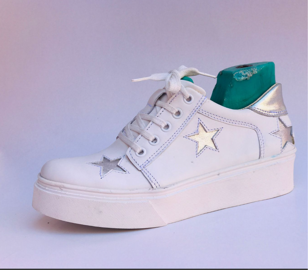 Zapatilla de cuero mujer silver stars - juanfranko zapatos