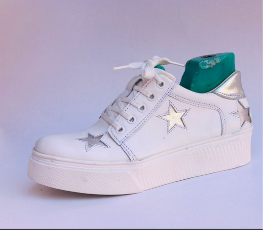 Zapatilla de cuero mujer silver stars - juanfranko zapatos