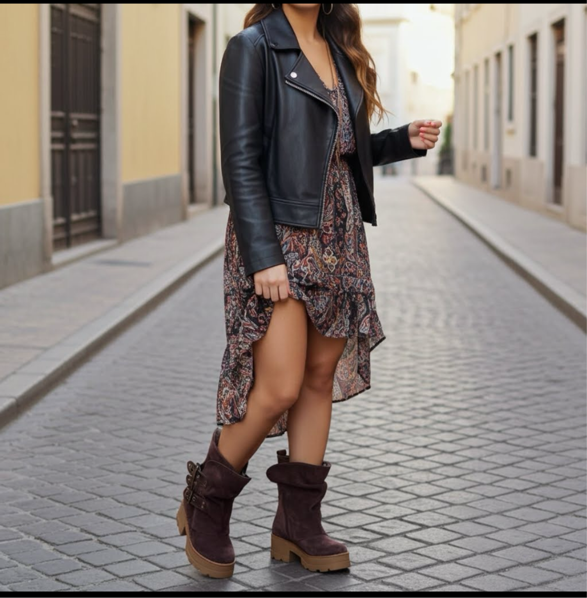 1Bota de cuero reno Perla Brown pl 6'5 - juanfranko zapatos