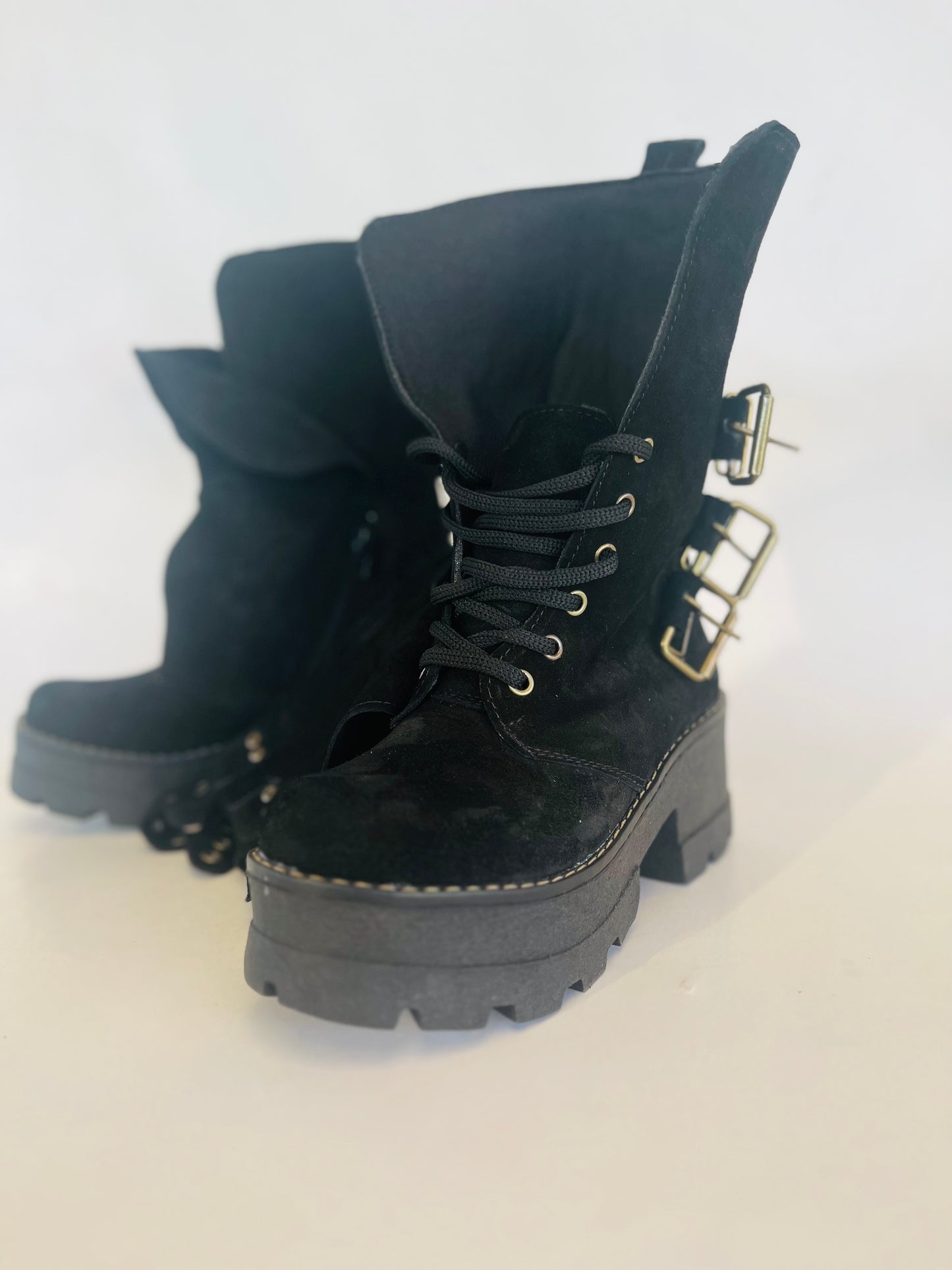 bota de cuero mujer Perla black reno - juanfranko zapatos