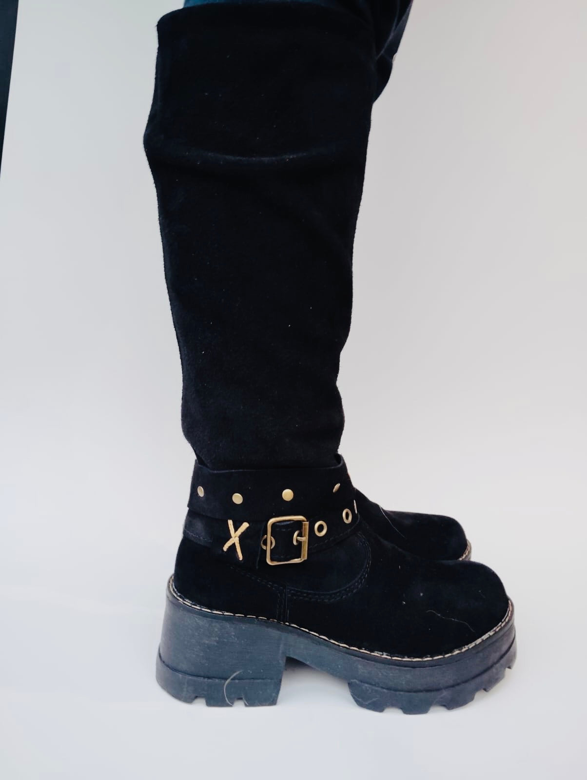 Bota reno negro premium 38 cm largo - juanfranko zapatos