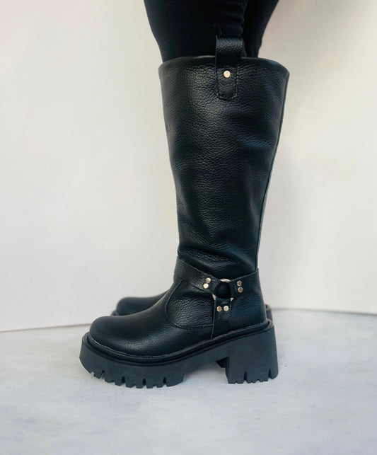 Bota silver ring flowter negro - juanfranko zapatos