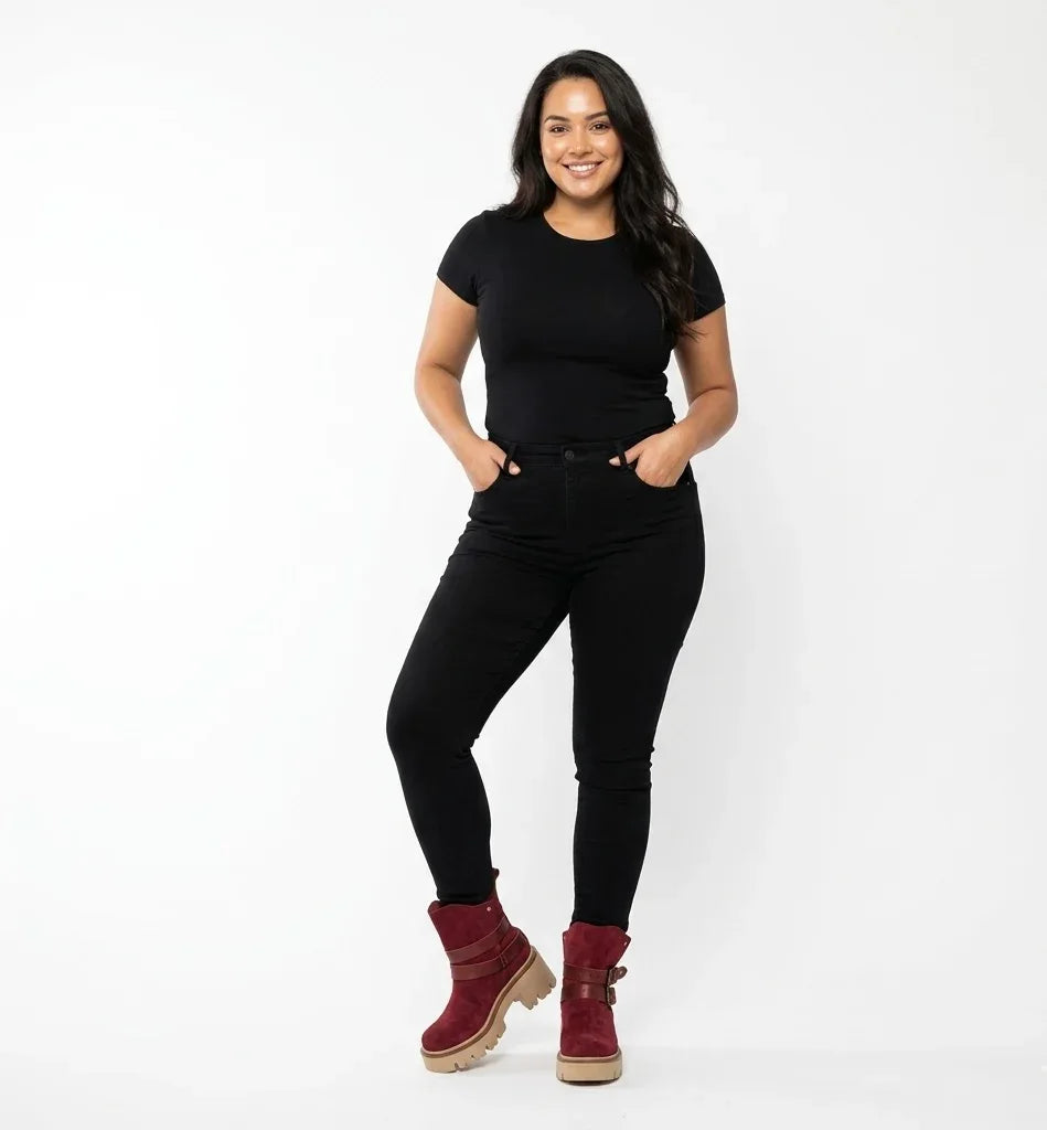Botin reno mujer burdeo