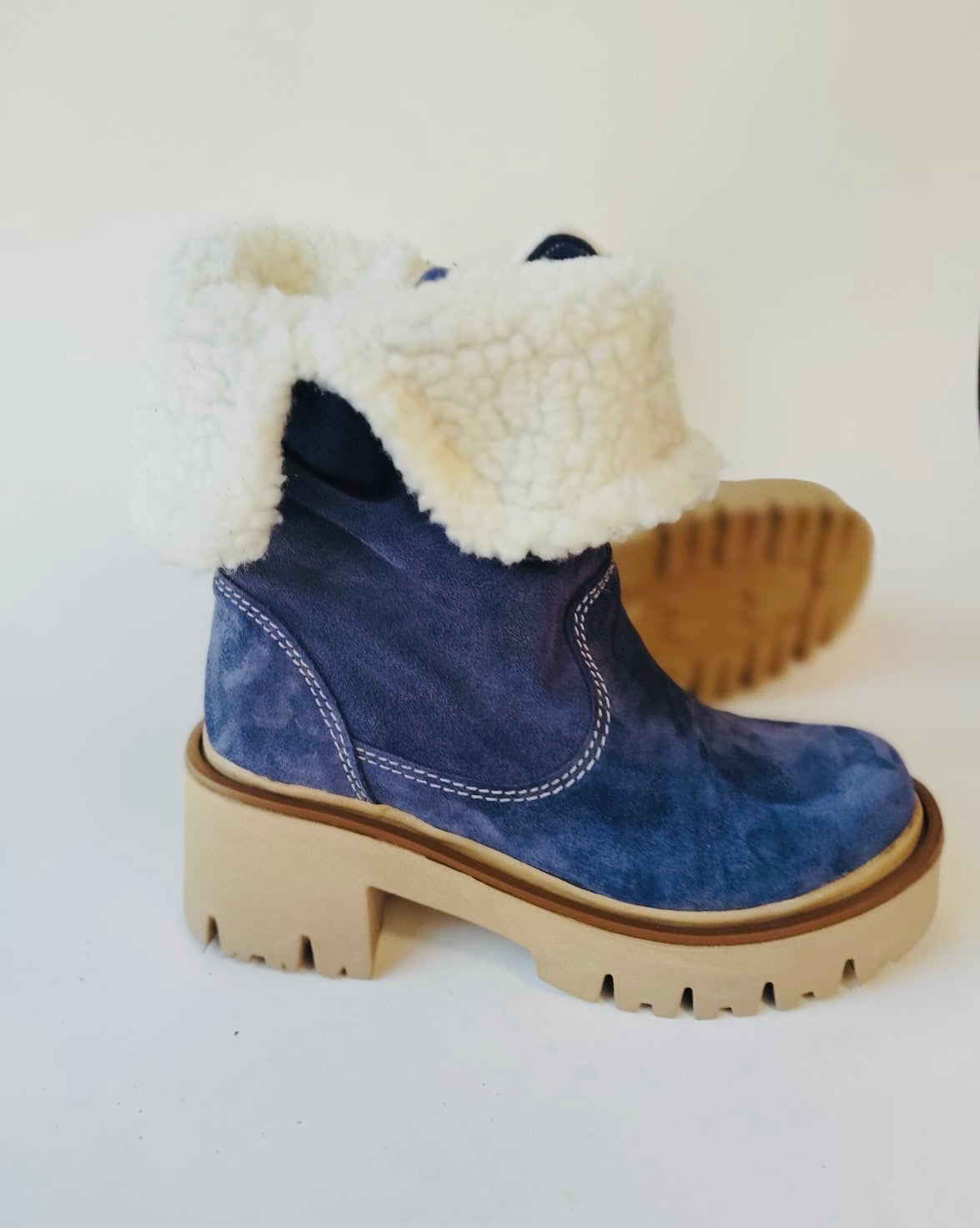 Bota reno azul con chiporro - juanfranko zapatos
