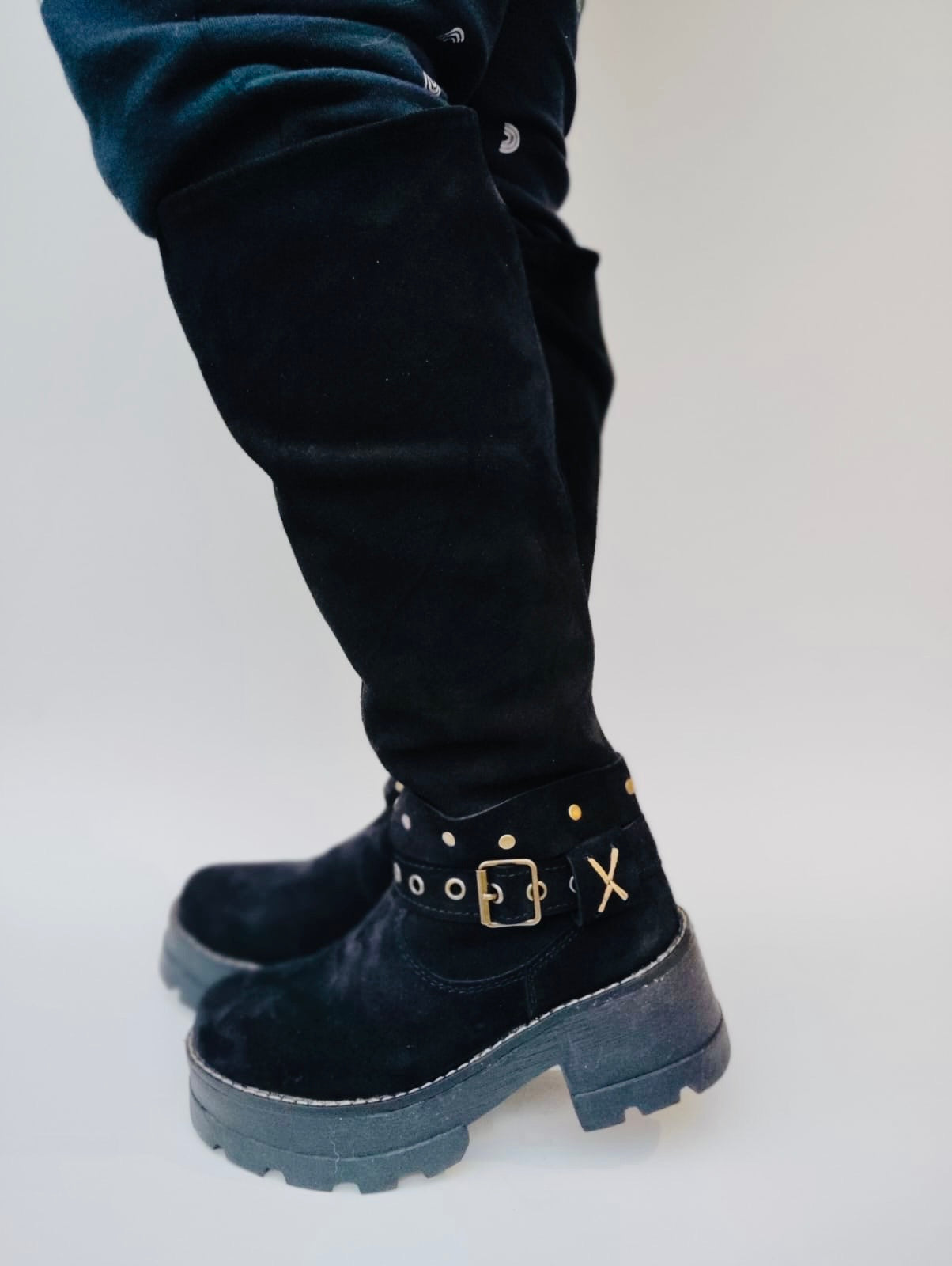 Bota reno negro premium 38 cm largo - juanfranko zapatos