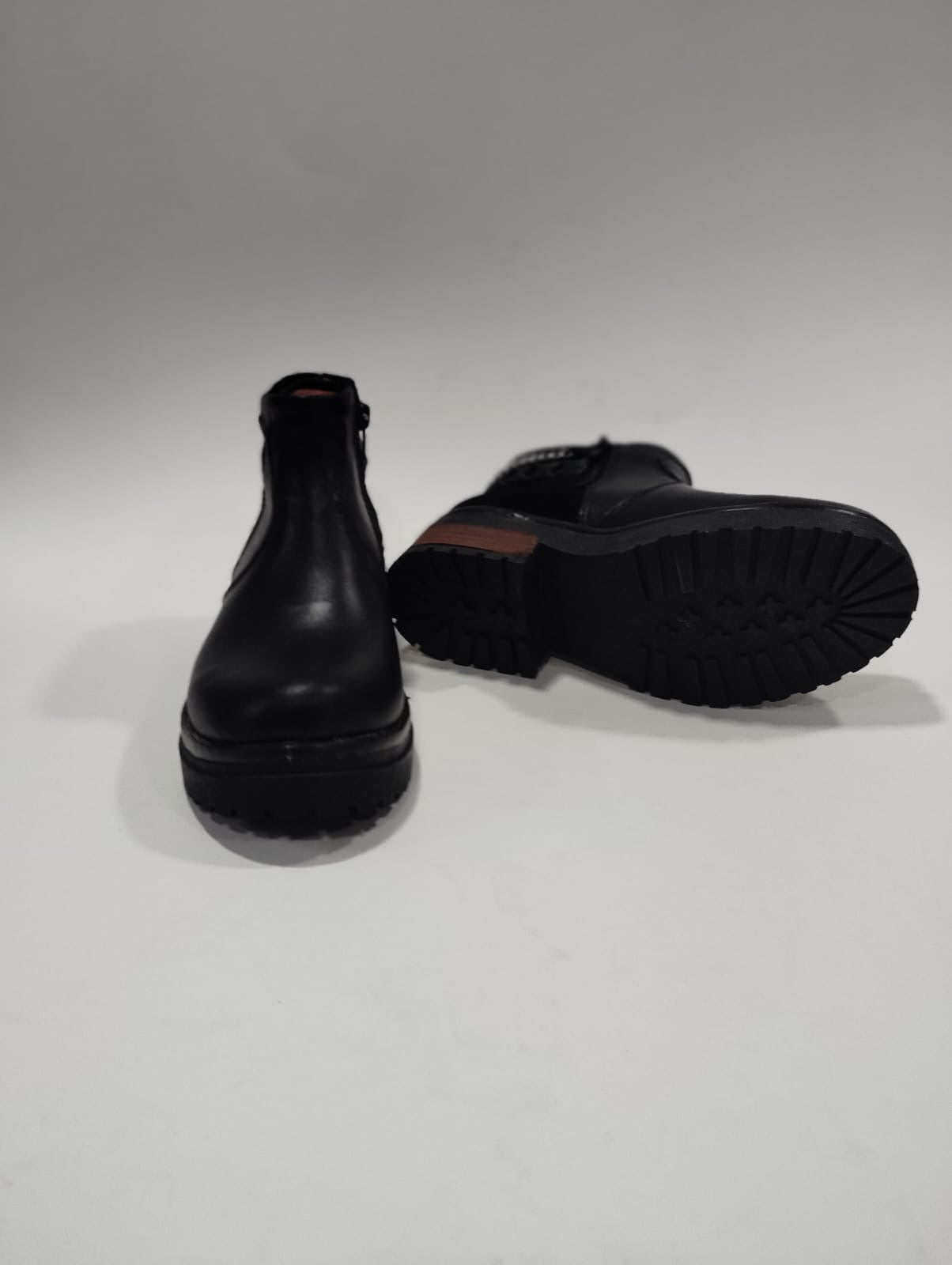Botin cadena 2 cueros all black - juanfranko zapatos