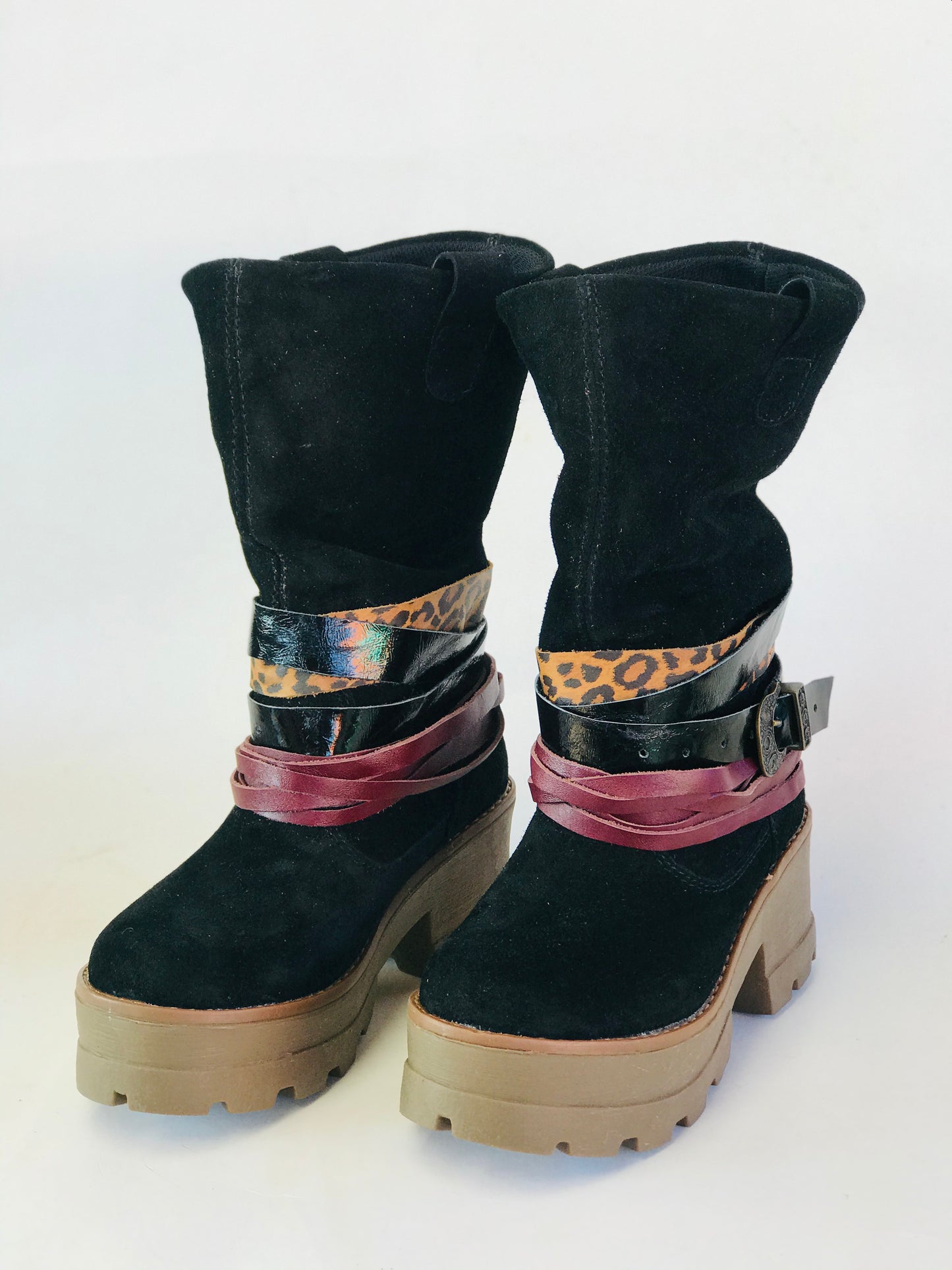 Bota de cuero reno corta reno negro - juanfranko zapatos