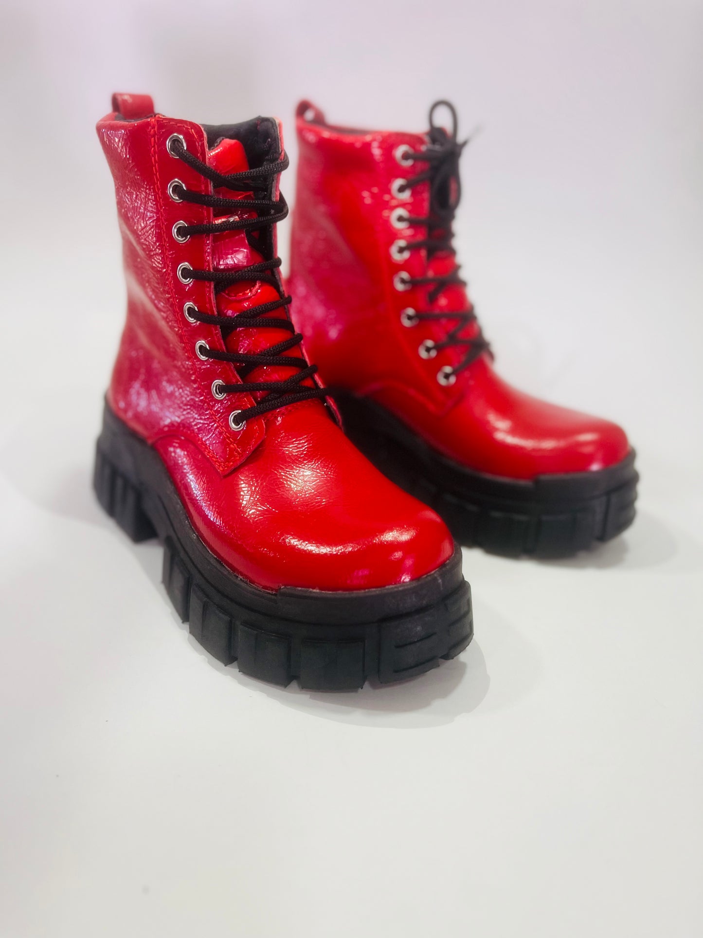 Botin de cuero de mujer largo cuero richatto rojo - juanfranko zapatos