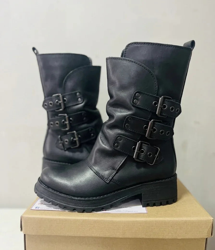 Bota cuero perla black tdp