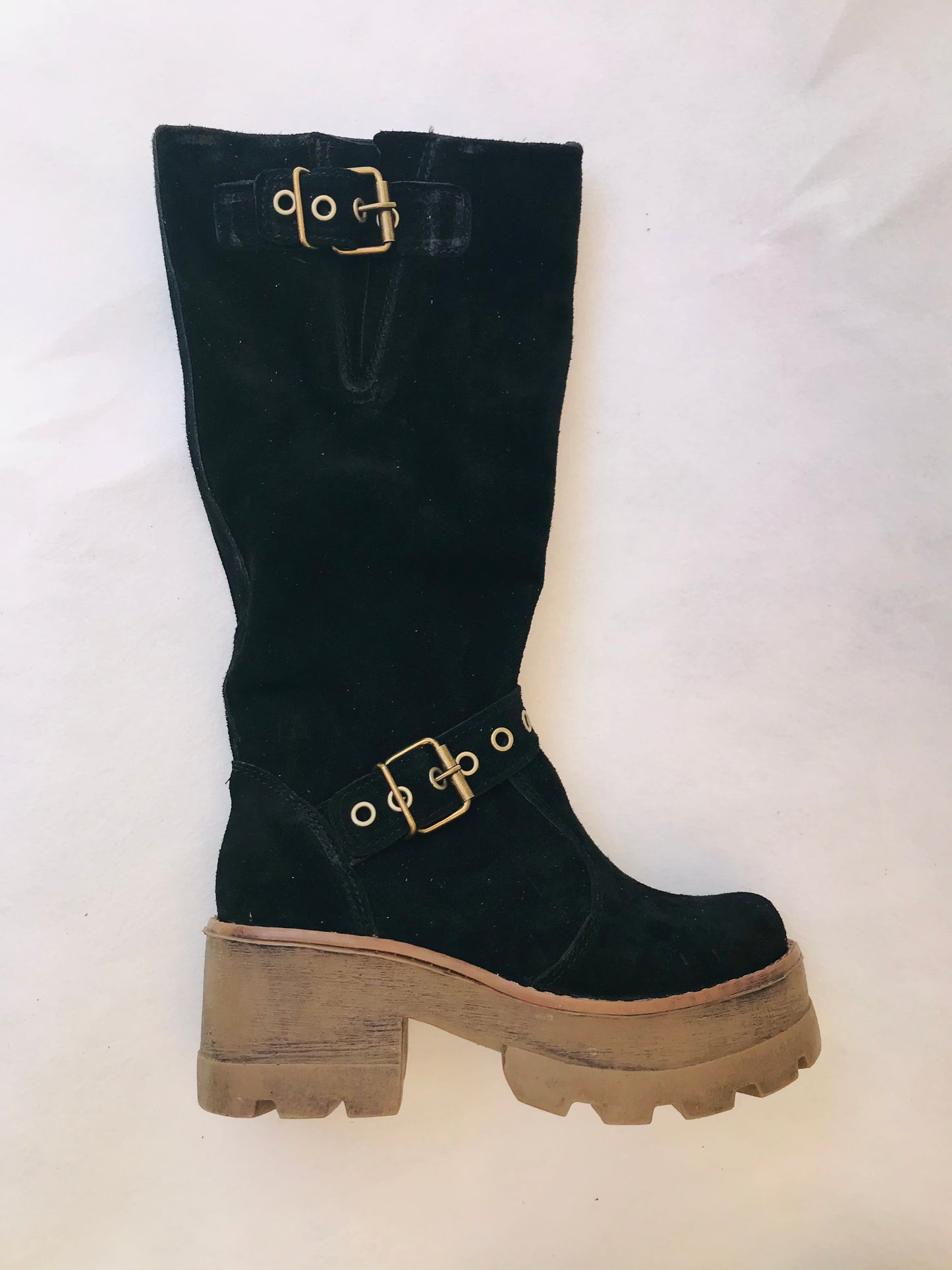 Bota reno negro suela 6'5 cm atrás 4.5 adelante - juanfranko zapatos