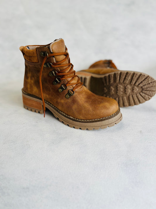 Botin de cuero rosy oxido - juanfranko zapatos