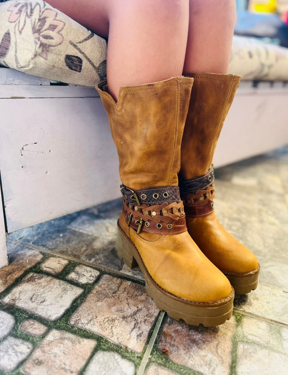 1 Bota de cuero crazy óxido