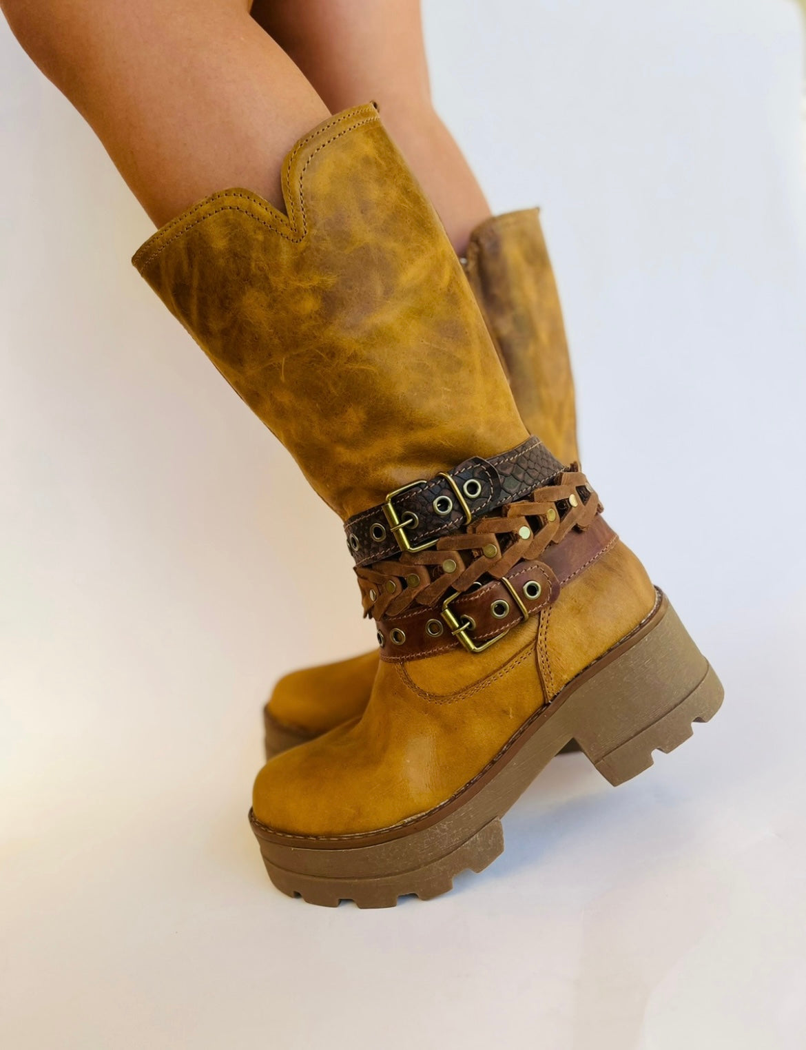 1 Bota de cuero crazy óxido