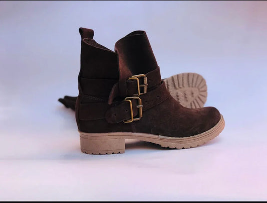 Botin walle.t cuero reno moro t/militar