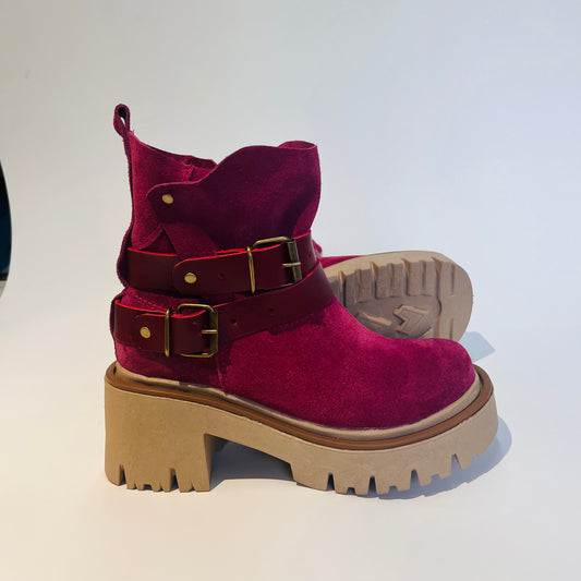 Botin reno mujer burdeo