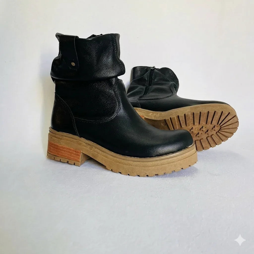 Bota corta leather.flowter black