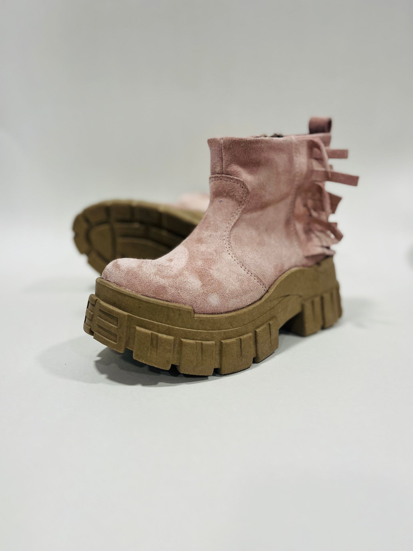 botin De cuero reno rosa - juanfranko zapatos