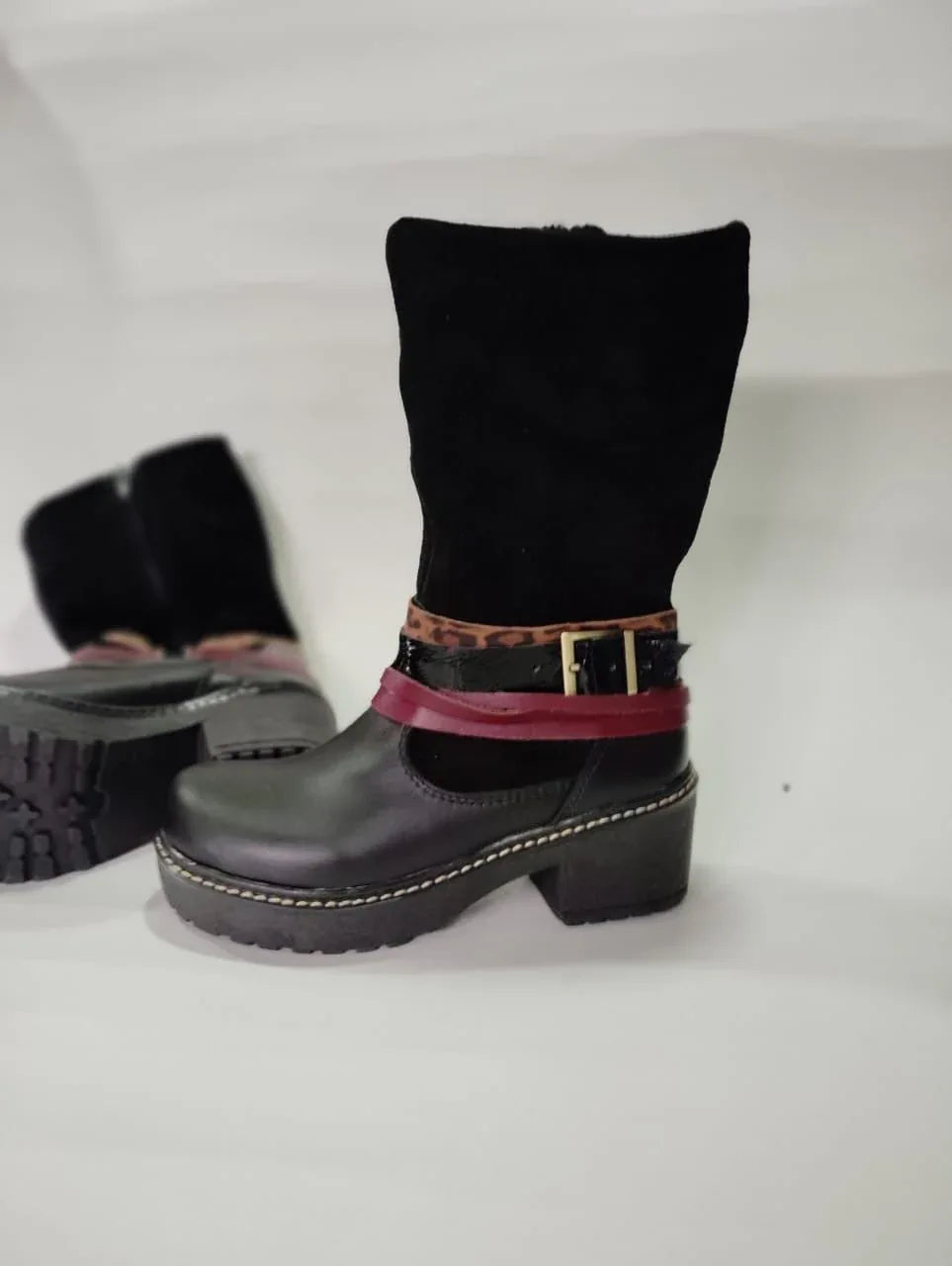 Bota 2 cueros black - juanfranko zapatos