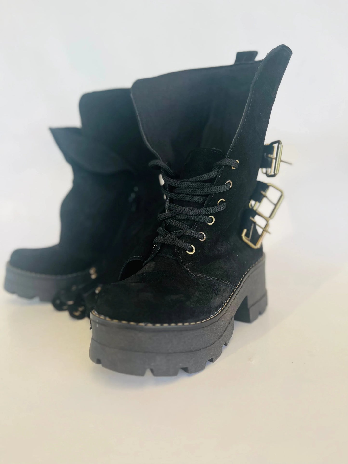 bota de cuero mujer Perla black reno - juanfranko zapatos
