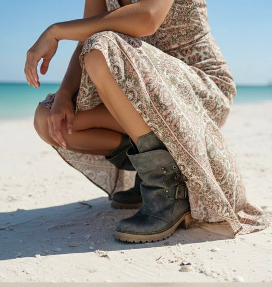 Bota de cuero perla gris - juanfranko zapatos