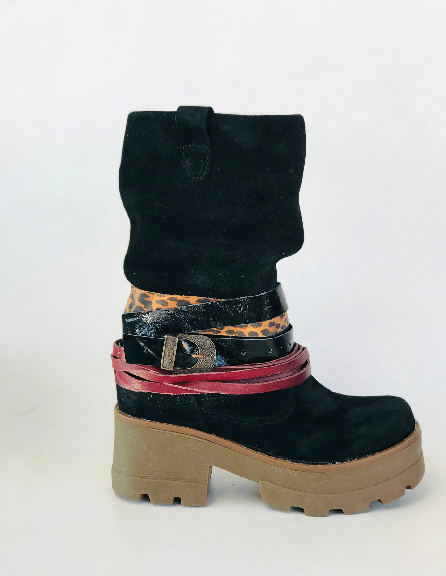 Bota de cuero reno corta reno negro - juanfranko zapatos