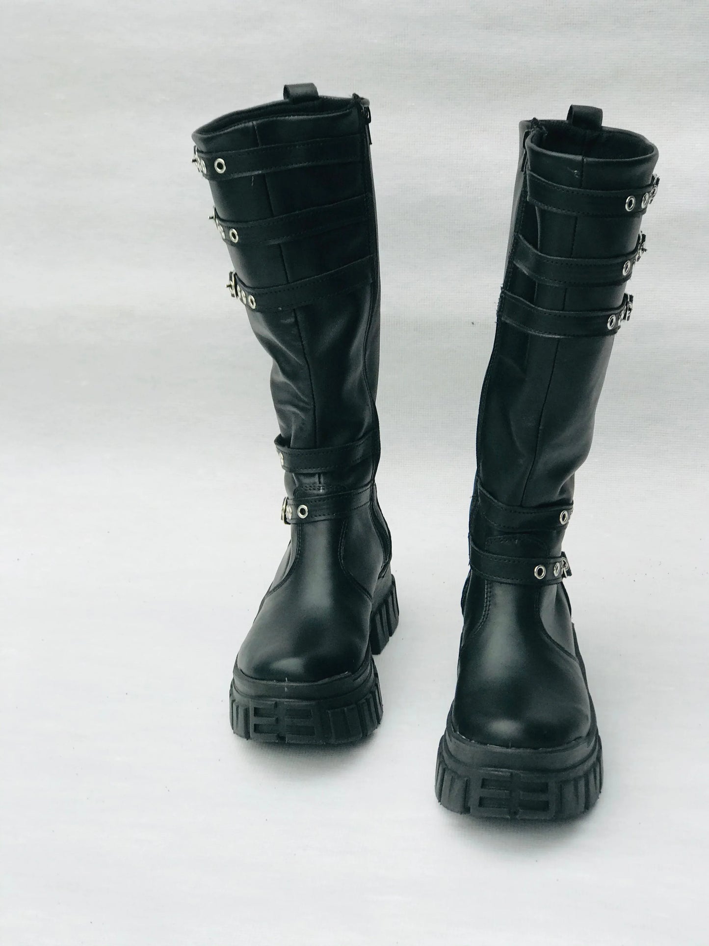 Botas de Cuero Mujer Amy Rock - Estilo Rockero con Hebillas - juanfranko zapatos