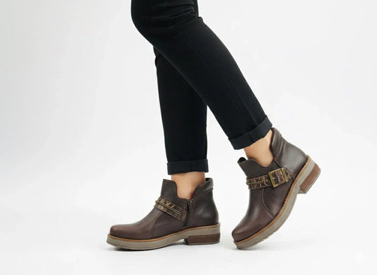 Botin de cuero mujer jazz brown - juanfranko zapatos