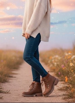 Botin de Cuero Mujer Óxido - Diseño Rosy Único - juanfranko zapatos