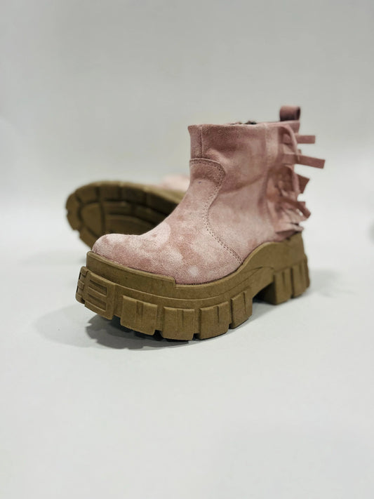 botin De cuero reno rosa - juanfranko zapatos
