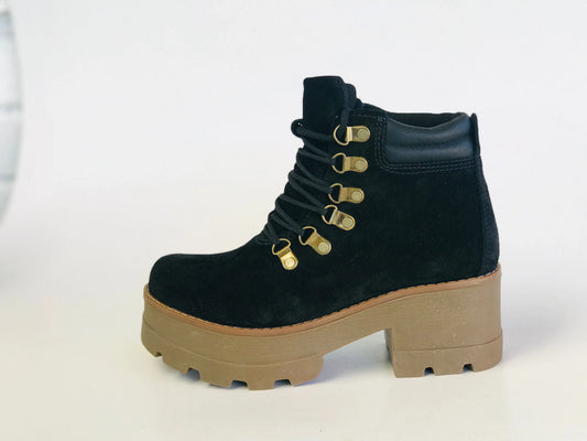 botin de cuero rosy. reno negro - juanfranko zapatos