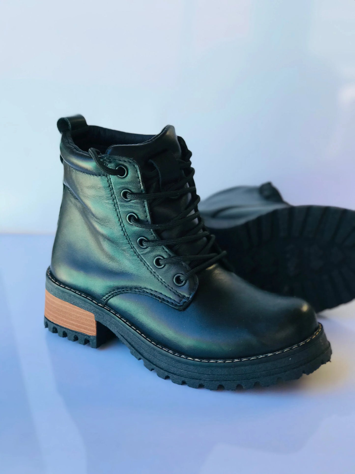 Botines de Cuero Mujer Negro Liso - Elegantes con Cordones - juanfranko zapatos