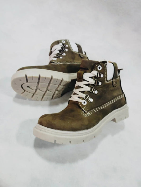 Botines de Cuero Mujer Verde - Cuero Graso Resistente - juanfranko zapatos
