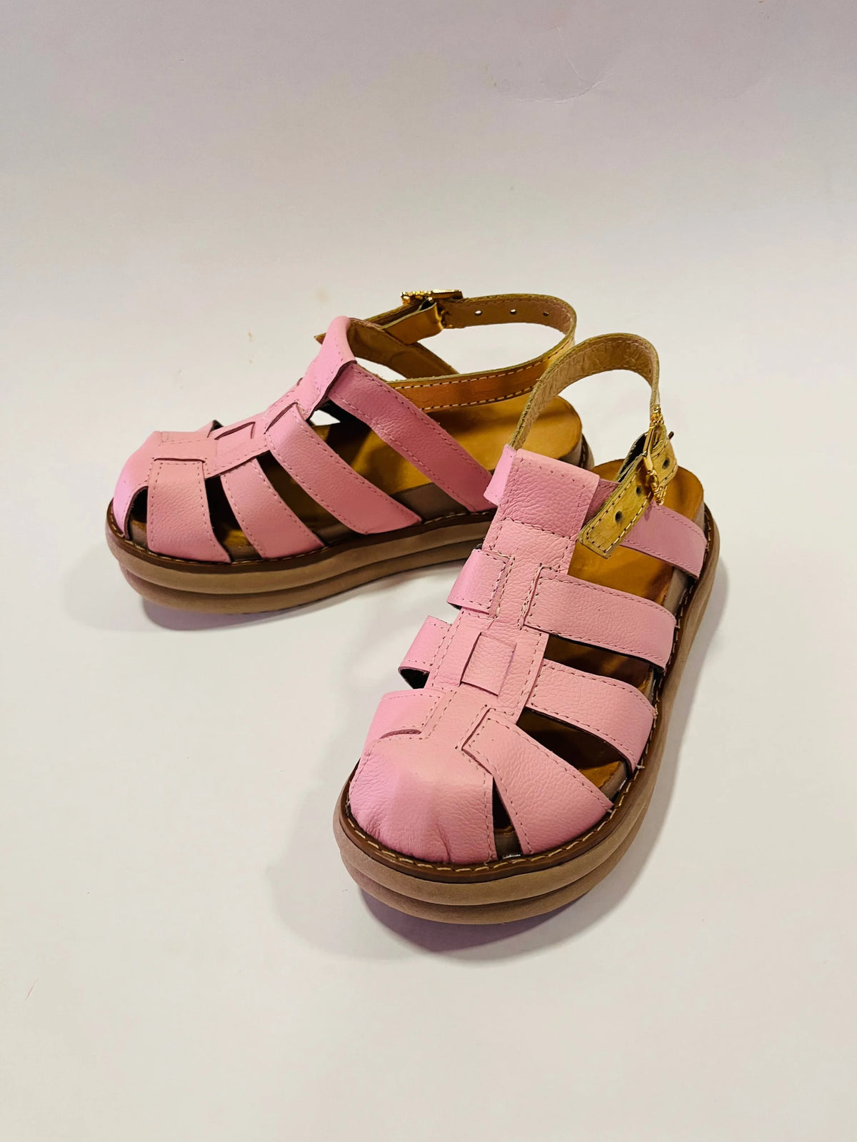 Sandalia golden rosa cuero natural - juanfranko zapatos