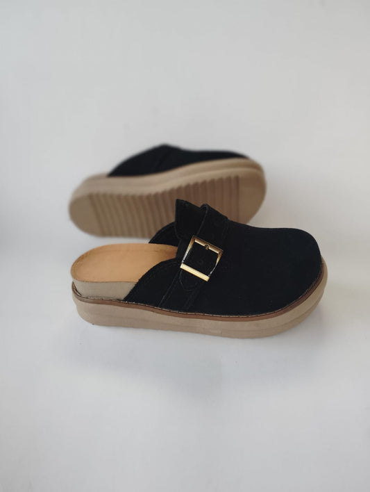 Zueco planta de goma cuero reno natural - juanfranko zapatos