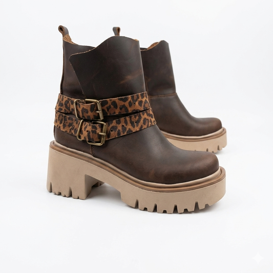 Botin cuero graso correas intercambiables resistente al agua