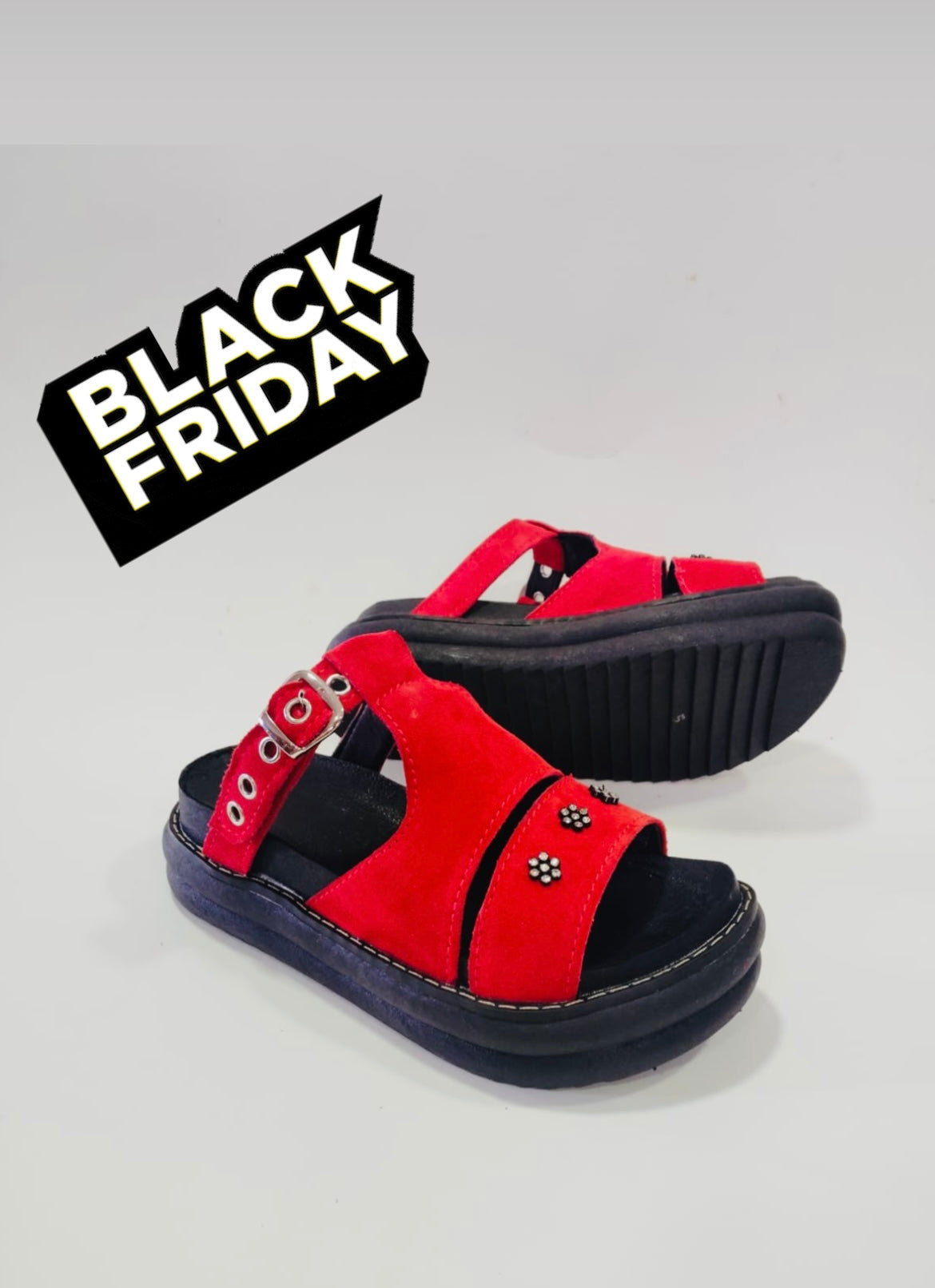 Sandalia reno natural rojo intense