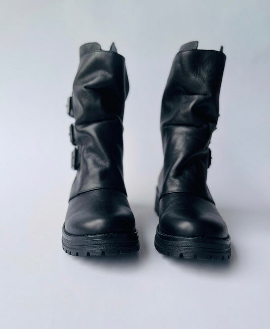 Bota cuero perla black tdp