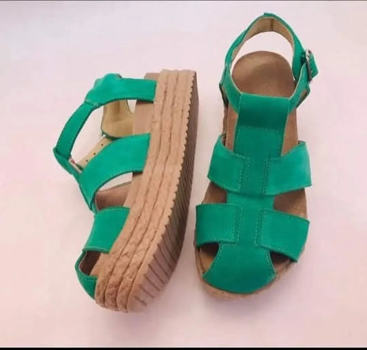 sandalia de cuero spider turquesa - juanfranko zapatos