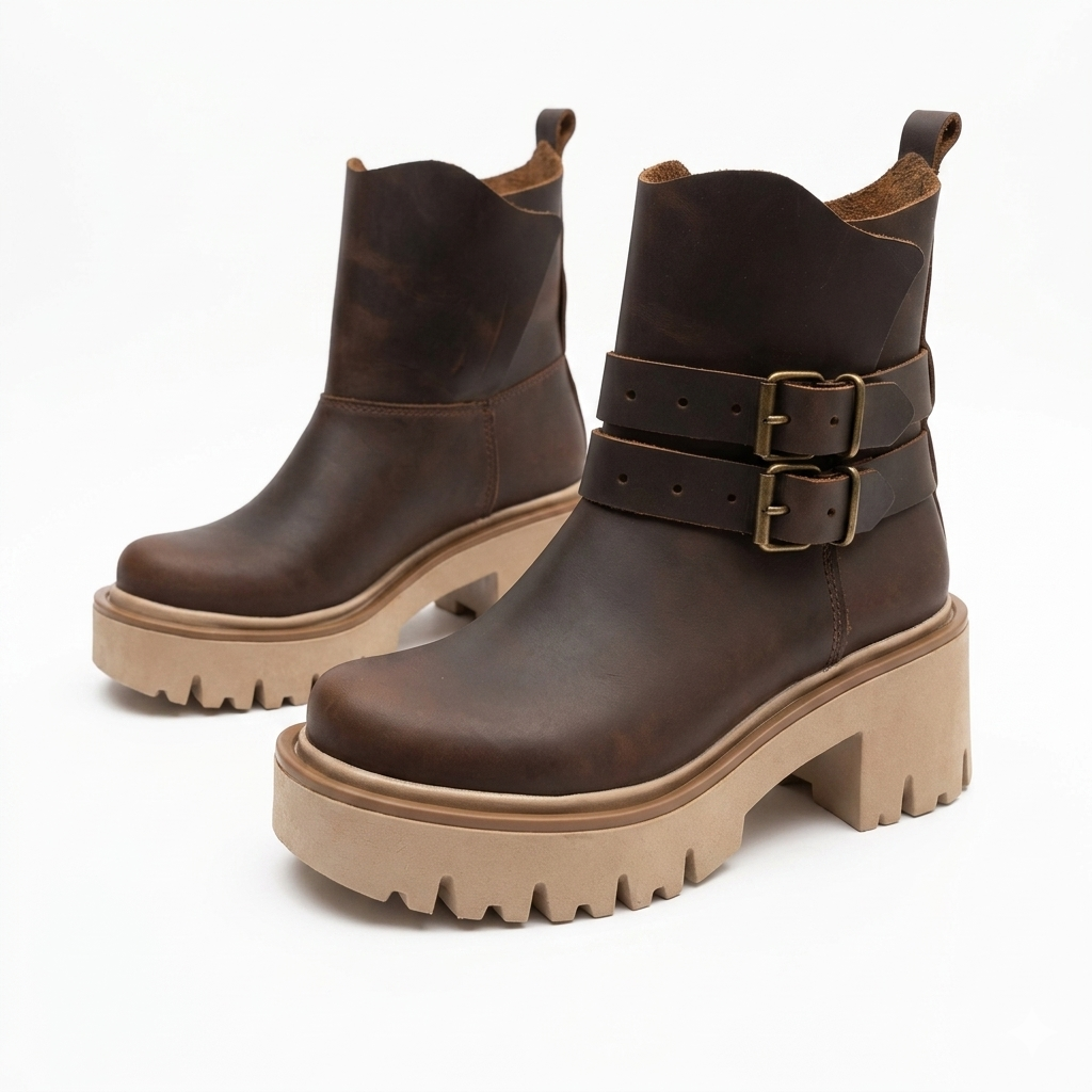 Botin cuero graso correas intercambiables resistente al agua