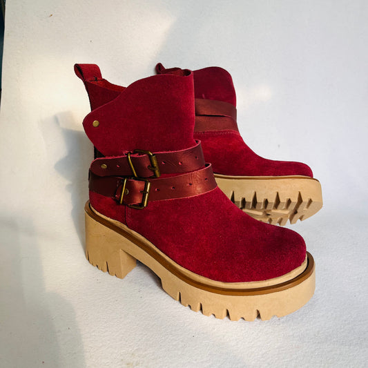 Botin reno mujer burdeo