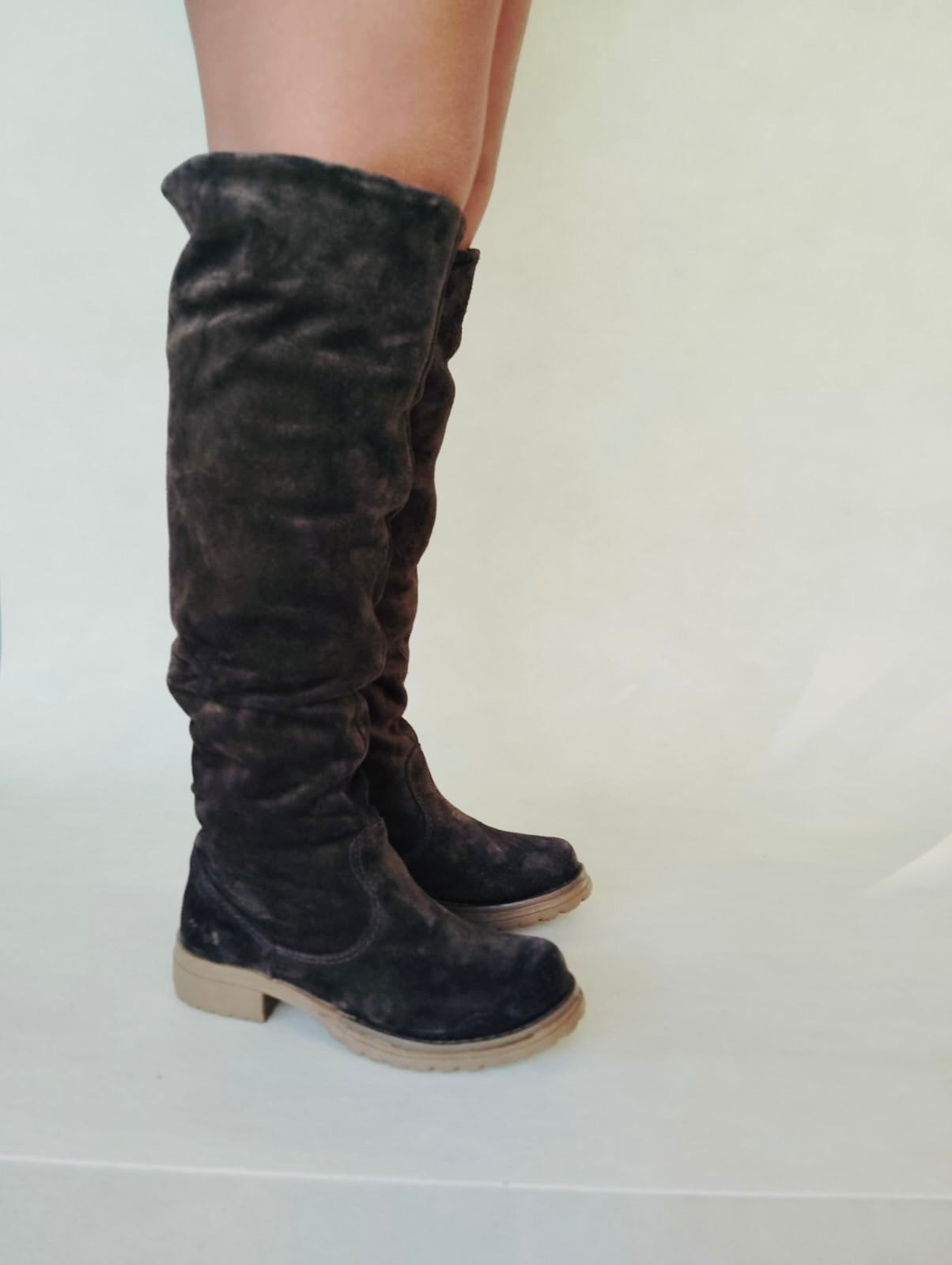 Bota larga 50 cm reno café moro sueño baja premium - juanfranko zapatos