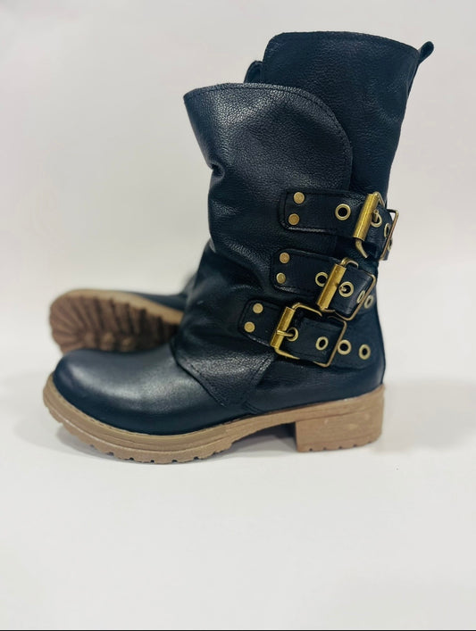 Bota perla cuero flowter suela baja