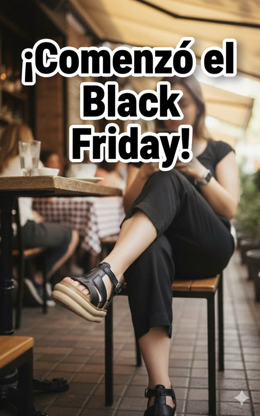 Sandalia spider cuero flowter negro