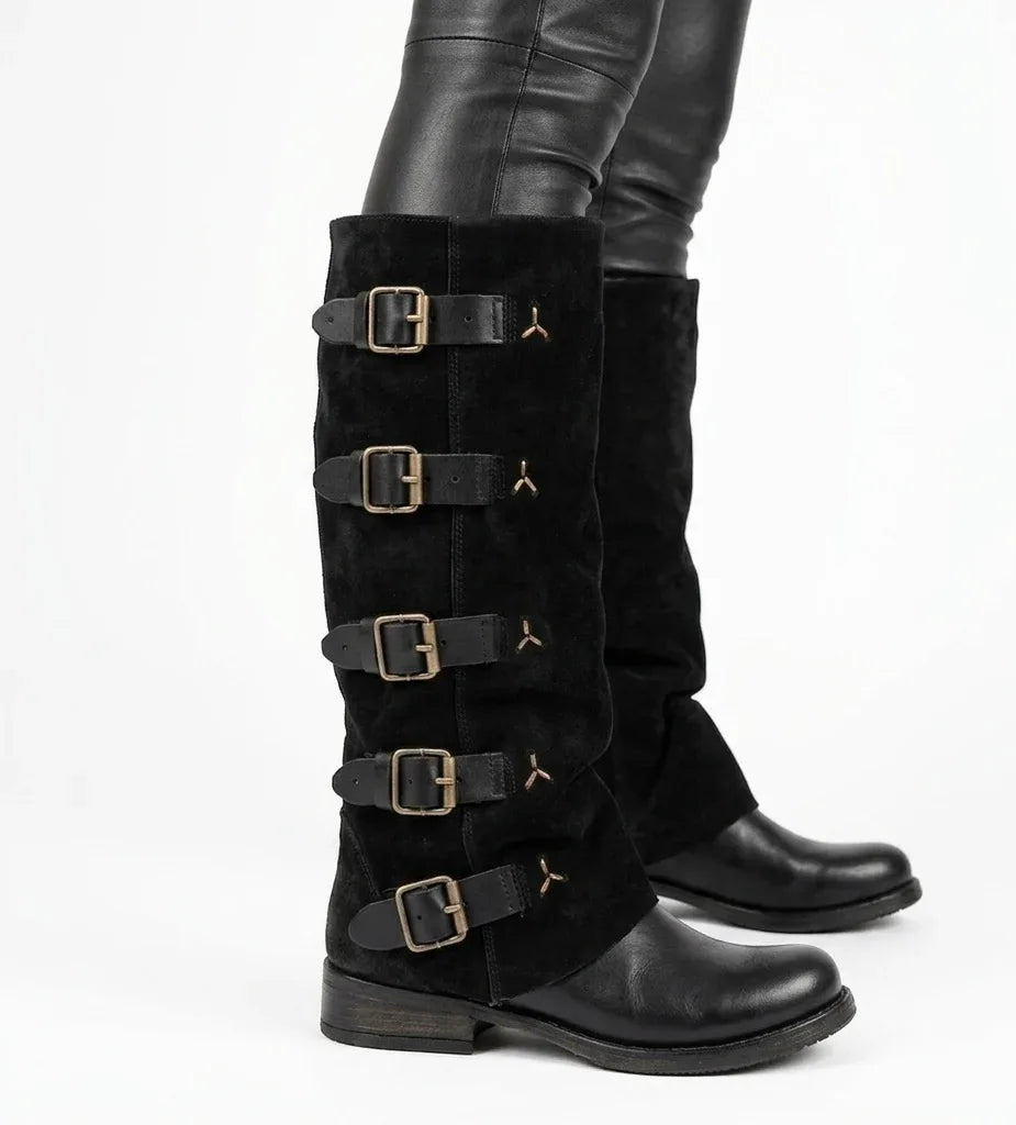 Bota reno negro y cuero liso 50 cm