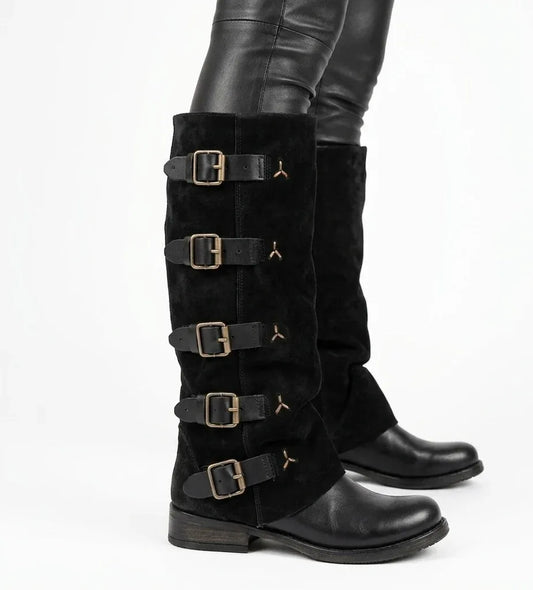 Bota reno negro y cuero liso 50 cm