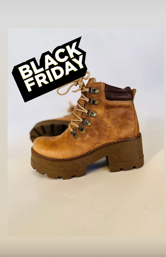 botin cuero premium camel óxido suela 6,5