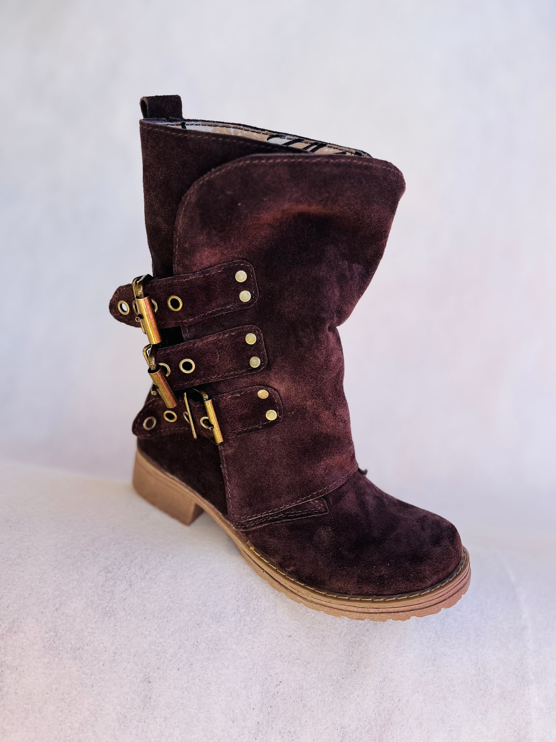 Bota de cuero reno perla Brown reno - juanfranko zapatos